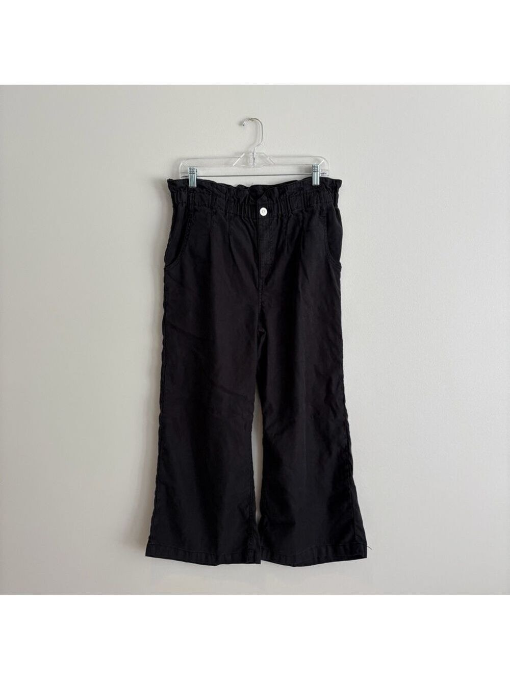 Hudson Cropped Paper Bag Charcoal Wideleg Trousers Size 29